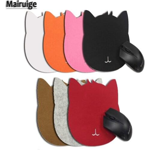 Mairuige Creative Polygonal mousepad Felt Materials Small Size Cat Pattern Table Soft Mat 7 Color You Can Choice for /game