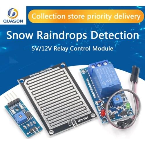 Rain water sensor module + DC 5V 12 Relay Control Module Rain Sensor Water Raindrops Detection Module for Arduino robot kit