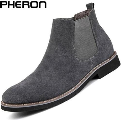 Men Chelsea Boots Ankle Boots Fashion Mens Male Brand Leather Quality Slip Ons Motorcycle Man Warm Free shipping Zapatos Hombre
