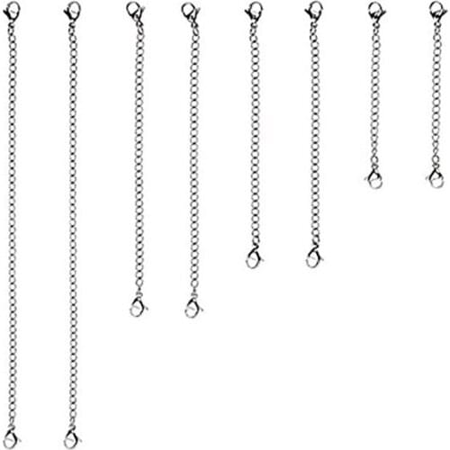 8 Piece Stainless Steel Necklace Bracelet Extender Chain, Set 4 Different Length: 6 inch 4 inch 3 inch 2 inch