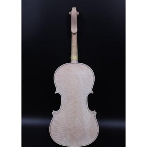 Unfinished 4/4 Violin Handmade Violin Stradivari Model Flame Maple Spruce #3180