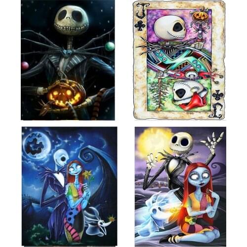 New DIY Diamond Painting Halloween Skull Point Diamond Cross Stitch Full Diamond Diamond Embroidery Decorative Painting