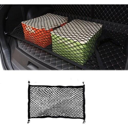Universal 35.4 inch Car Truck Net Cargo Organizer Luggage Storage Nylon Elestic Mesh Net With 4 Plastic Hooks