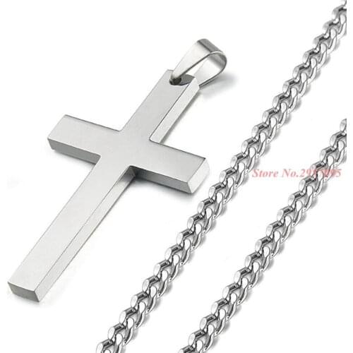 Fate Love Black/Gold/Silver Color Jesus Cross Necklaces & Pendants For Women Gifts Fashion Stainless Steel Jewelry