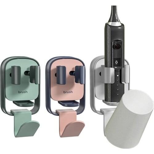 Plastic Electric Toothbrush Holder Auto Lock and Release Toothbrush Stand Rack Strong Adhesive Wall Mounted Bathroom Cup Hanger