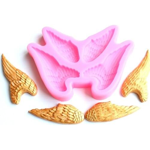 Angel Wings Feather Flip Sugar Silicone Mold Cake Decoration Mold B071