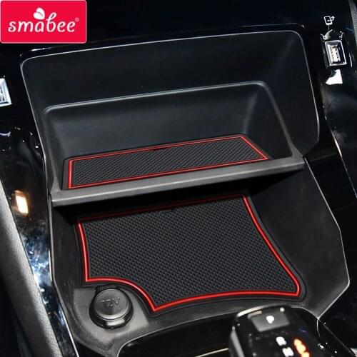 Smabee for Peugeot 208 e-208 2020 2021 GT Anti-Slip Gate Slot Cup Mat Accessories Door Pad Non-Slip Mats Car Sticker Holder