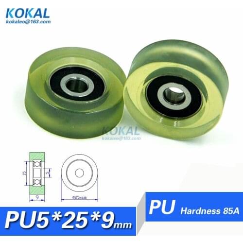 [PU0525-9] 1PCS Polyurethane PU Rubber Bearing Beverage machine 625RS sorting machine sliding roller pulley 5*25*9mm PU0525-9