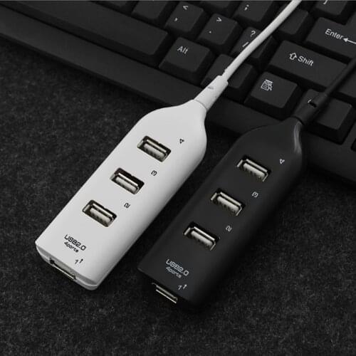 100 pcs a lot USB 2.0 Hi-Speed 4 Port USB Hub Splitter Hub Adapter For PC Computer For Portable Hard Drives