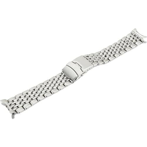 22mm Stainless steel Curved End Bead of Rice Watch Band Strap Fit For SKX 007 Watch