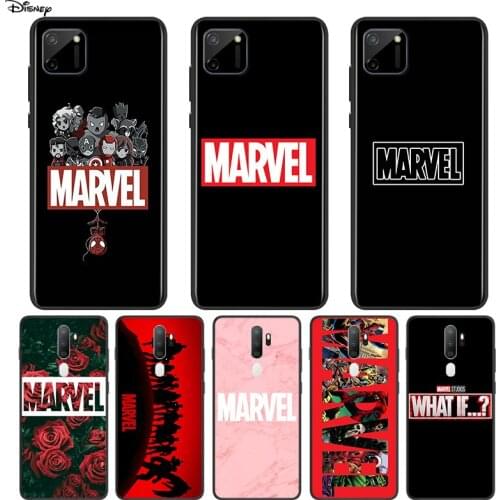 Silicone Cover Marvel Logo For OPPO A5 A9 A7 A11X A1K A12 A12E A31 A32 A53 A53S A72 A73 A93 AX7 Pro Phone Case
