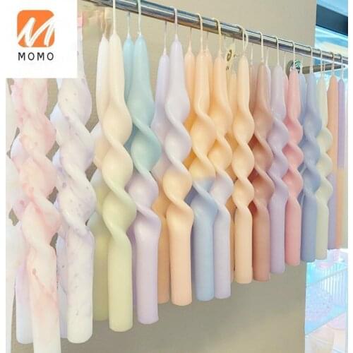 High-End Simple Creative Handmade Colored Candle Luxury Spiral Home Decoration Candle Candles Scented Birthday Decoration Candle
