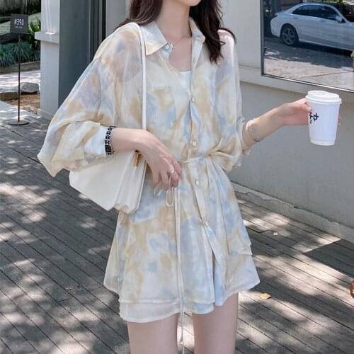 Light Hepburn wind cooked temperament goddess fan two sets of shirts, skirt, small size, salt and sweet dress, female summer