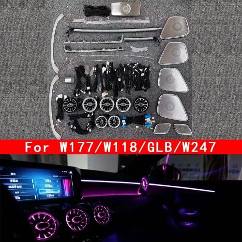 64 Colors Ambient light LED Vents For Mercedes Benz W177 W118 W247 A/B/CLA/GLA/GLB Class Car interior neon light Modification