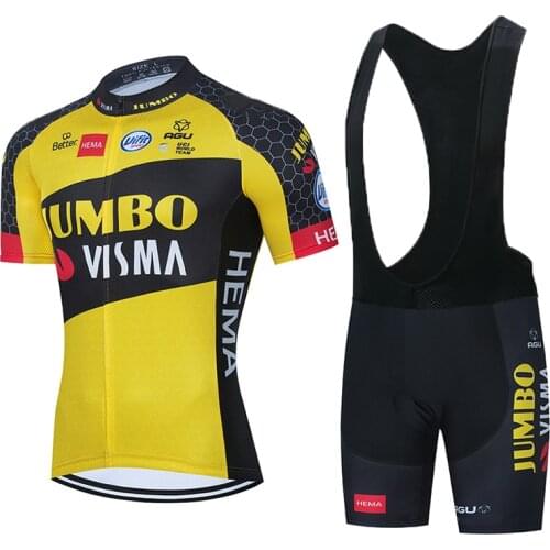 2021 New JUMBO Cycling TEAM Jersey quick dry Bike Shorts Wear Ropa Ciclismo sport suit Summer PRO Bicycle Maillot Pants Clothing