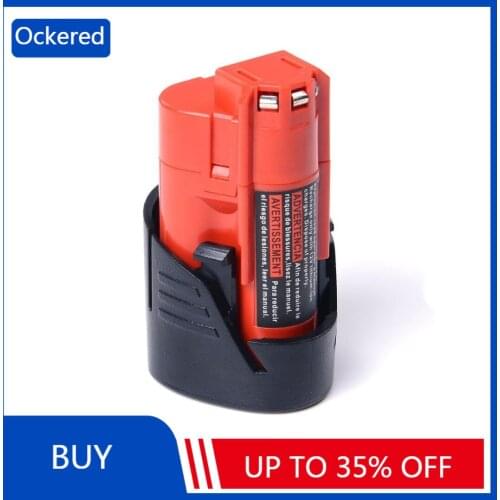 Ockered 2000mAh 12V Replacement Rechargeable Battery Lithium Batteries for Milwaukee M12 48-11-2410 48-11-2420 48-11-2411
