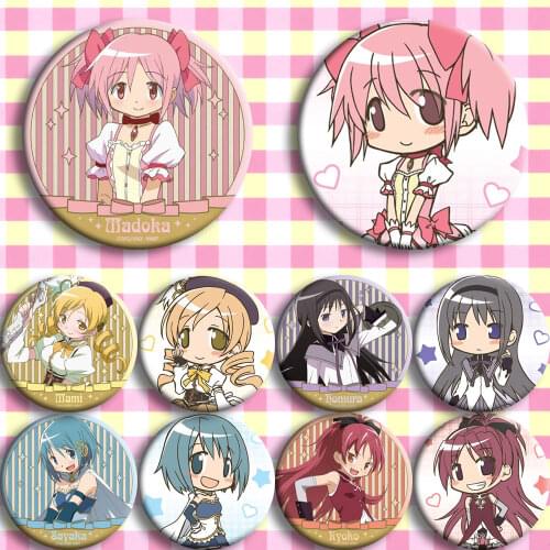1pc 58mm Puella Magi Madoka Magica Homura Miki Sayaka Brooch Badges Abzeichen distintivo