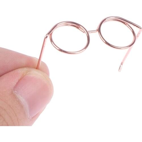 2pcs/pack Fashion Round Frame Lensless Retro Cool Doll Glasses For Doll Accessories
