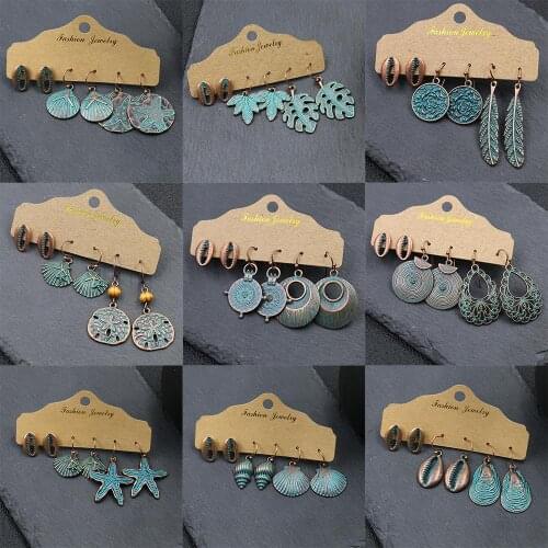 3 Pairs Vintage Boho Earrings For Women Bohemian Earrings Set Big Geometric Drop Earring 2020 Brincos Female DIY Fashion Jewelry