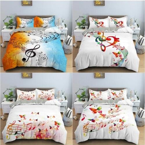 3D Printing Duvet Cover Music Note Printed Bedding Set Comforter Cover Kids Adult For Home Pillowcase