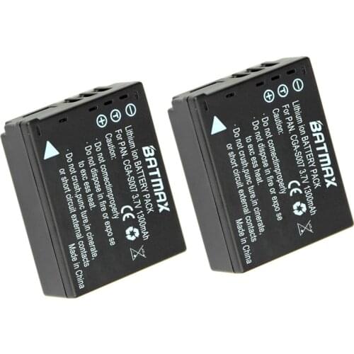 2PCS CGA-S007E CGA S007E S007 S007A BCD10 Camera Battery for Panasonic DMC TZ1 TZ2 TZ3 TZ4 TZ5 TZ50 TZ15 Batteries