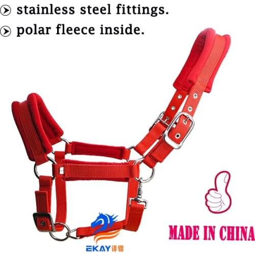 Free shipping PP webbing horse halter with stainless steel buckles.6MM thick webbing with soft cushion(BLT3005)