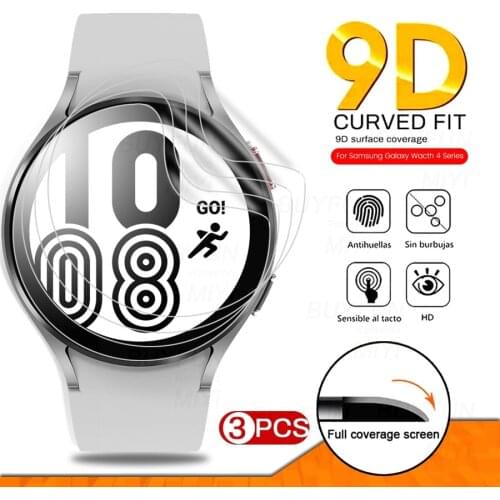 3Pcs 9D Hydrogel Protective Film For Samsung Galaxy Watch 4 40mm 44mm Watch4 Classic 42mm 46mm Full Screen Protector Not Glass