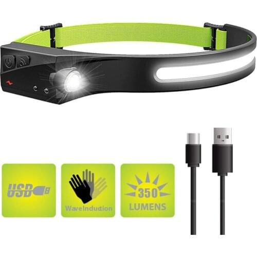 New Type COB LED Sensor Headlight USB Charging 3 Kinds Of Headlight Flashlight IP65 Waterproof Camping Headlight