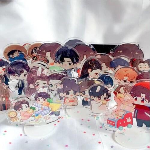 Anime The Untamed Wang Yibo Xiao Zhan Acrylic Stand Figure Model Plate Display Keychain Pendant Tabletop Decor Cartoon Cosplay