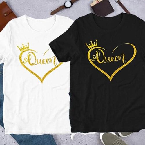 Crown Queen Letter Print T Shirt Women Short Sleeve O Neck Loose Tshirt Summer Crop Top Women Tee Shirt Tops Clothes t shirt