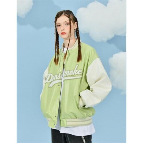 Spring and Summer Light Embroidery Baseball Uniform Ladies Korean Fashion Stitching Letter Printing Loose Jacket Free Shipping