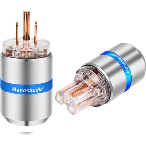 Monosaudio M107/F107 99.998% Pure Red Copper US AC Power Plug HiFi Audio Grade Power Plug adapter Power Cable Connector Plug