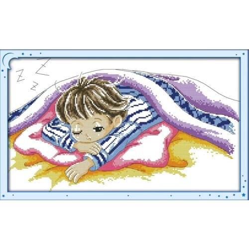 Dream baby (boy) cross stitch kit cartoon 14ct 11ct count pre print canvas stitching embroidery DIY handmade needlework