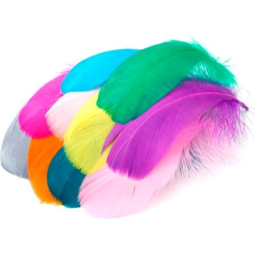 Natural Feather 50pcs 8-13cm 3-5 Inch Small Floating Goose Colorful Feather For Wedding Dress DIY Jewelry Decoration Accessories