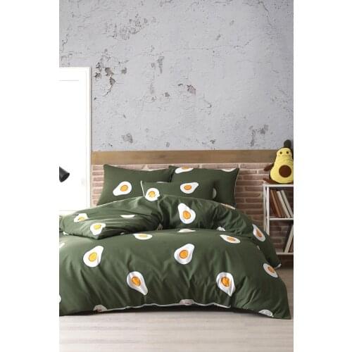 2020 Avocado %100 Cotton Ranforce Single Duvet Cover 160x200 cm / 1 Pillowcase 50x70 cm Modern Home Suitable Comfartable Bed Set