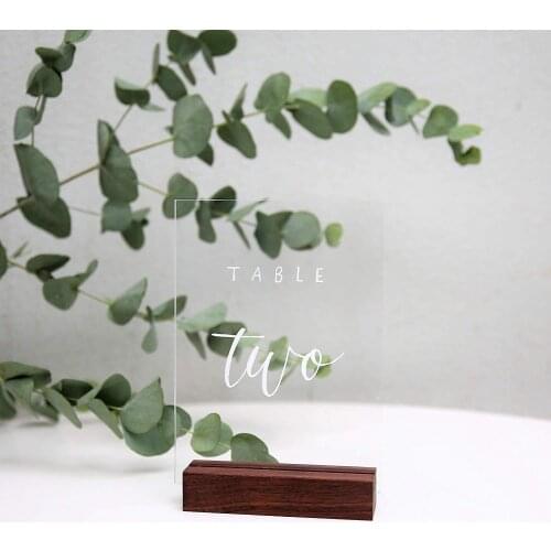 New Arrive Clear Blank Acrylic Sheets with Rustic Walnut Wood Stand Holder