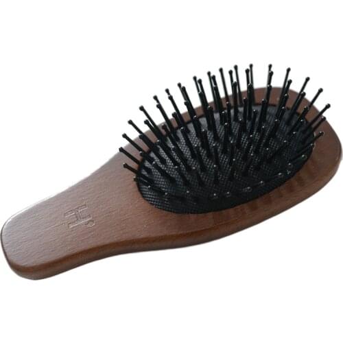 Portable light luxury beech wood bristles comb, massage air bag comb, supple hair care cushion comb