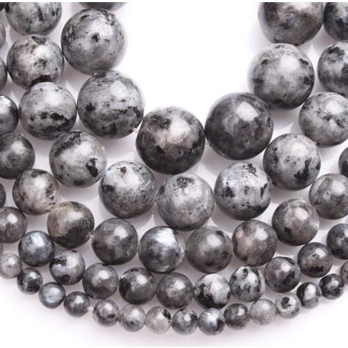 15"(38cm) Strand Round Natural Labradorite Stone Rocks 4mm 6mm 8mm 10mm 12mm Beads for Jewelry Making DIY Bracelet Findings