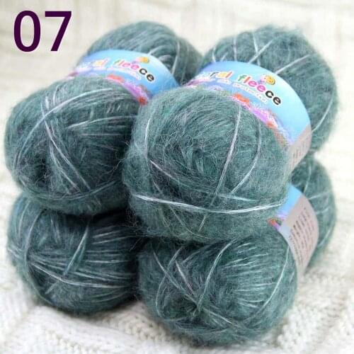 Sale 4SkeinX50gr Luxury Fluffy Soft NEW MOHAIR Shawls Hand Knit Crochet Yarn Blue Green 82207