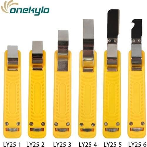 Cable Stripping Knife Adjustable Mini Electrician Knife Wire Stripper Knife LY25-1/2/3/4/5/6 Plastic Handle