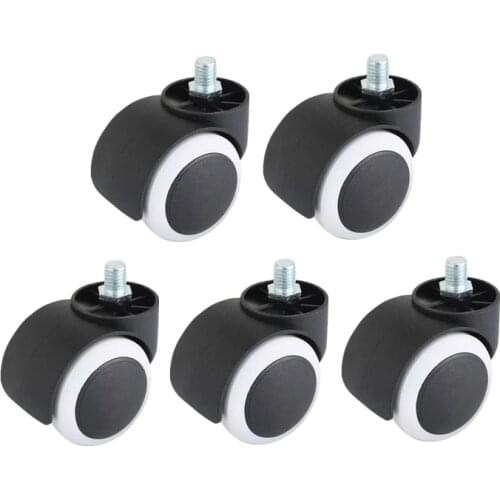 5 Pcs/Lot Chair Caster 2-inch Polyurethane Rubber Covered Wheel Mute Office Chair Universal Wheel Furniture Caster