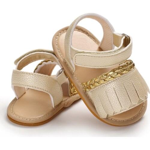 0-18M Newborn Baby Summer Sandals Tassel Soft Sole Crib Shoes Kids Anti-slip Prewalker