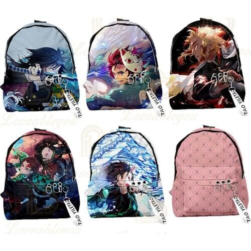 Japanese Anime Demon Slayer 3d Print School Bag Backpack Kimetsu No Yaiba Kamado Nezuko Agatsuma Shoulder Backpack