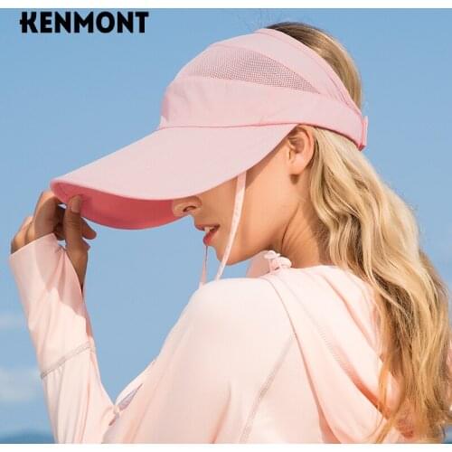 Kenmont cap female summer breathable empty top hat with long brim sun hat anti-ultraviolet sun hat