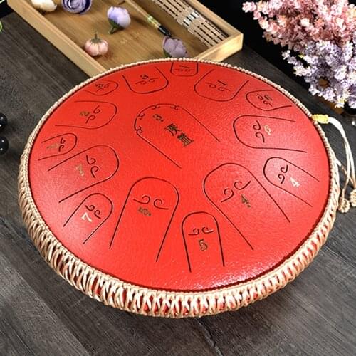 Steel Tongue drum 14 inch 15 tone drum handpan drum Tank Drum Yoga Meditation Percussion instrument Beginners musical Gift
