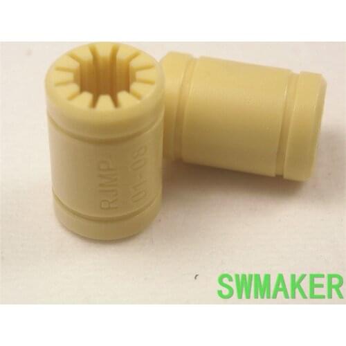 SWMAKER 3D Printer Solid Polymer Bearing - 6mm/8mm/10mm,, shaft R Solid Plastic Bearing, ID:6mm/8mm/10mm