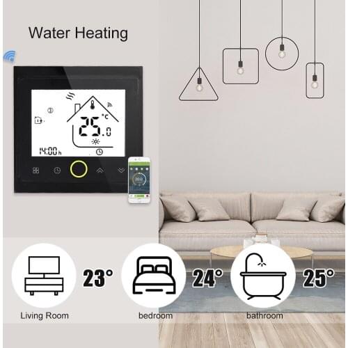 WiFi Smart Thermostat Temperature Controller For Floor Heating Water/Gas Boiler Can Be Used With Alexa, Google Home White Color