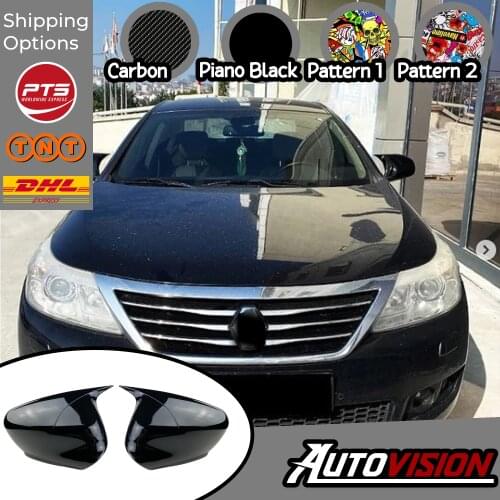 Mirror Cover For Renault Latitude 2010 2011 2012 2013 2014 2015 Accessory Bright Black BATMAN Case CAR Shields