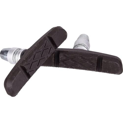 1 Pair Bike Wheel Brake Pads Road Cycling anti-slip with grooves V-Brake Shoe Holder Rubber Blocks Bicycle Accessories