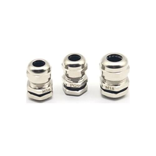 1piece/lot Nickel Brass Metal IP68 Waterproof Cable Glands Connector Wire Glands for 3-44mm cable High quality